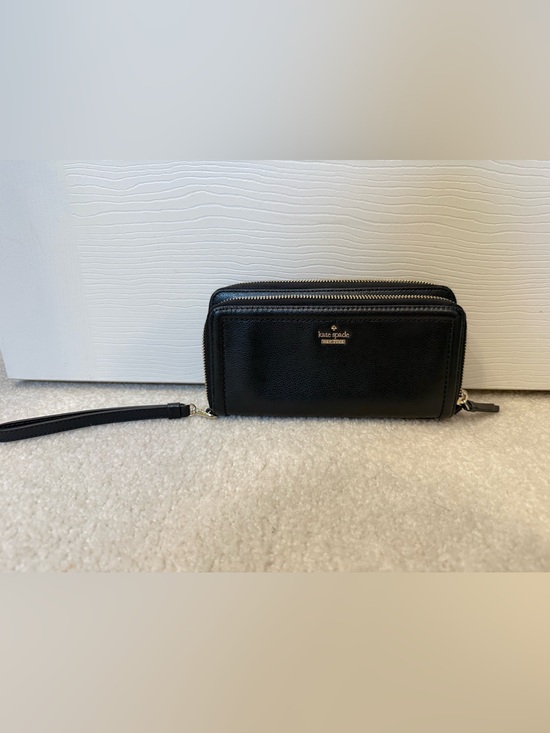 kate spade Handbags - kate spade Black Zip-Around Leather Wallet with wrist strap and phone pocket